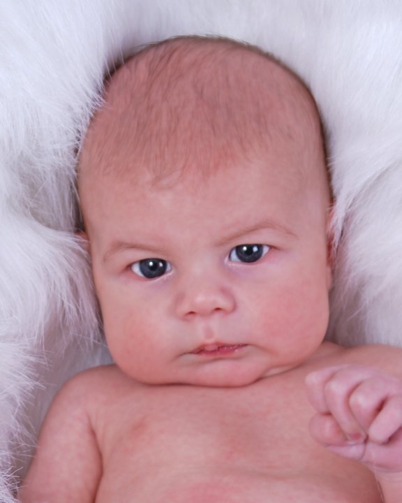 baby against white